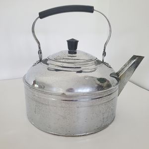 VTG 1801 Revere Ware Solid Copper Chrome Plated Kettle Heat Safe Handle CHARMING